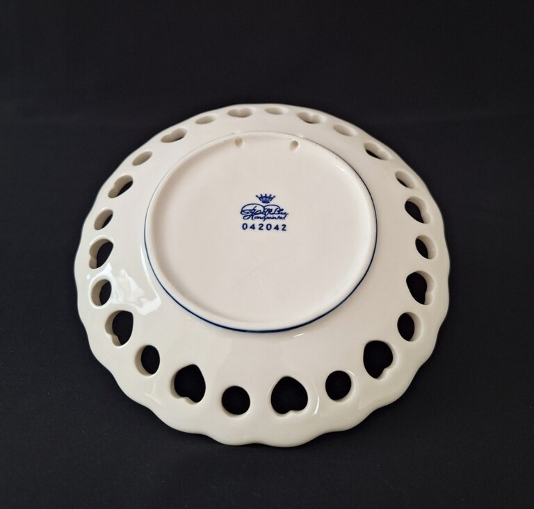 Ażurowy talerz ścienny Delft Blue Handpainted nr 042042