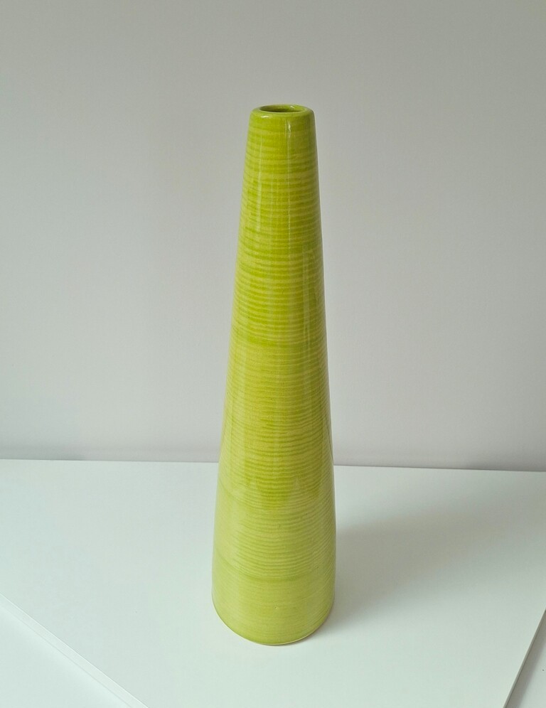 Wazon Ceramiczny Stożkowy Slim – Limonkowa Zieleń