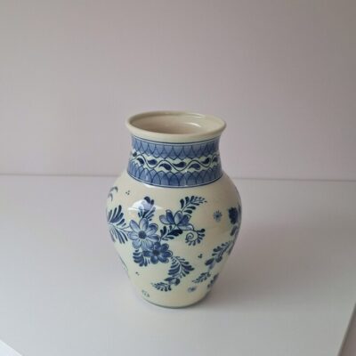 Ceramiczny Wazon Delft Blue - Niebieski Motyw Kwiatowy