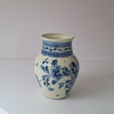 Ceramiczny Wazon Delft Blue - Niebieski Motyw Kwiatowy