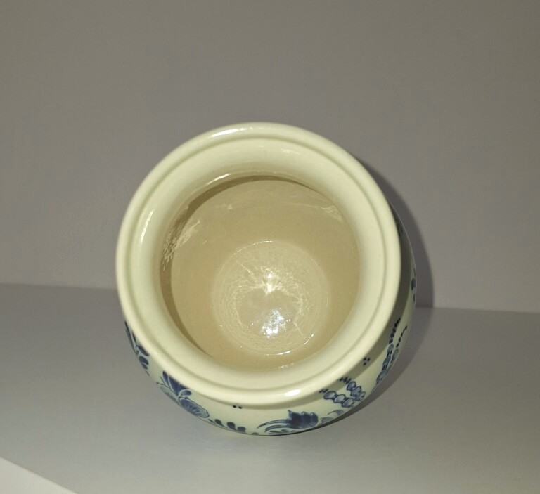 Ceramiczny Wazon Delft Blue - Niebieski Motyw Kwiatowy