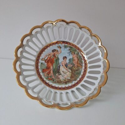 Ażurowa Porcelanowa Patera PM Martinroda - Scena Rokokowa