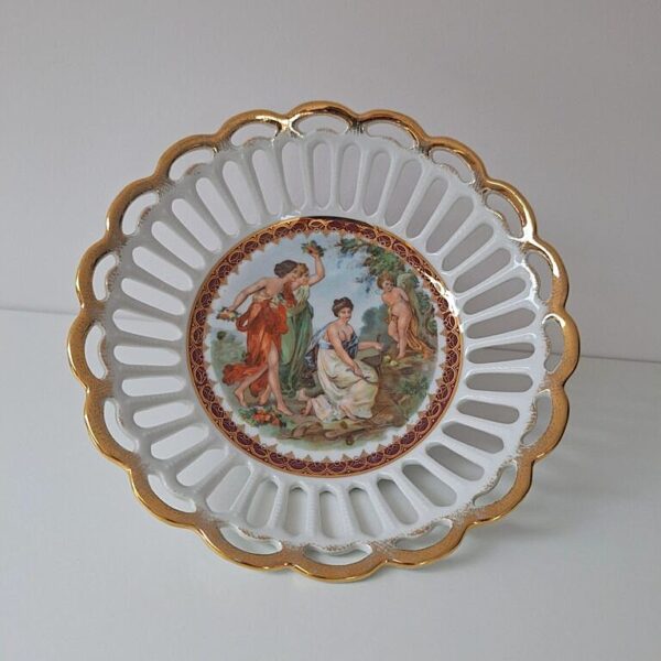 Ażurowa Porcelanowa Patera PM Martinroda - Scena Rokokowa