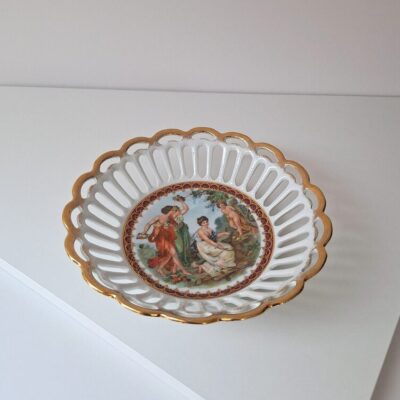 Ażurowa Porcelanowa Patera PM Martinroda - Scena Rokokowa