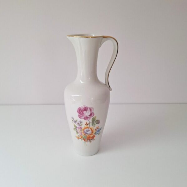Elegancki Porcelanowy Wazonik Vintage – Motyw Kwiatowy