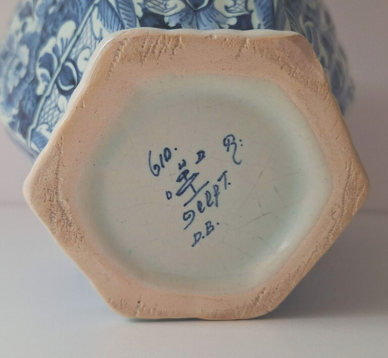 Ręcznie Malowany Wazon Potterie Oud-Delft (Nijmegen) – Vintage