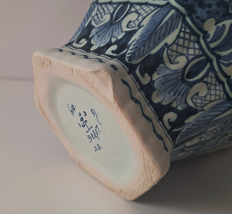 Ręcznie Malowany Wazon Potterie Oud-Delft (Nijmegen) – Vintage
