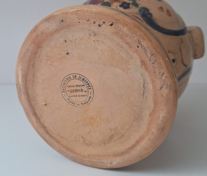 Belgijski Wazon Faiencerie de Jemappes Cerne Vintage Lata 30/50
