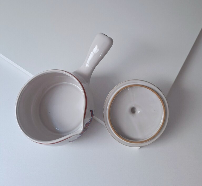 Vintage Ceramiczny Rondelek z Pokrywką Styl Folk / Retro lata 70