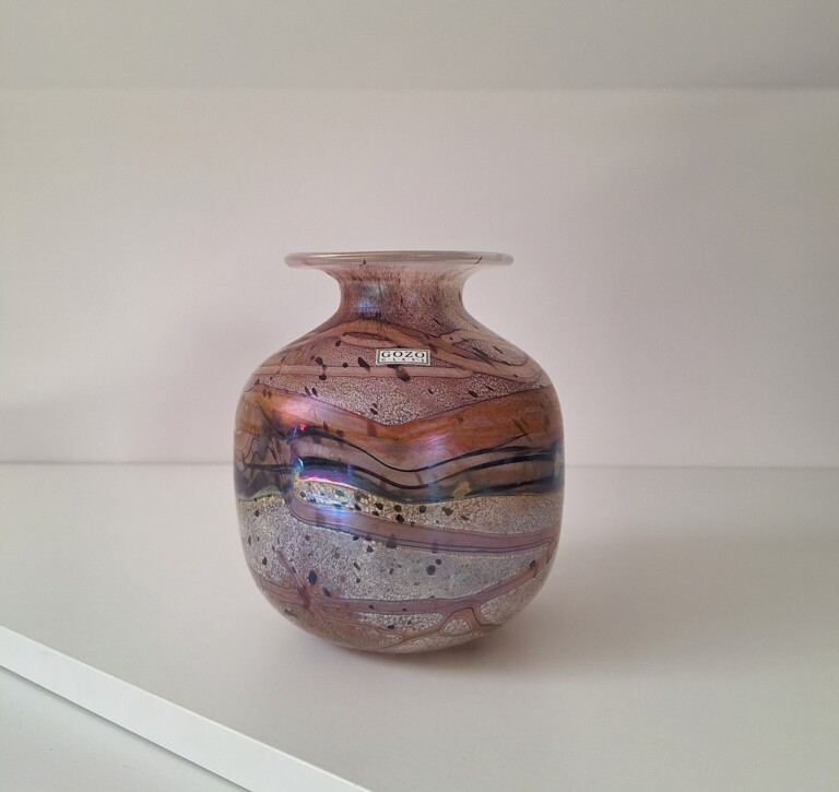Wazon Szklany Gozo Glass Malta – Wzór Seashell – Vintage