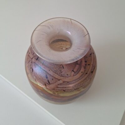 Wazon Szklany Gozo Glass Malta – Wzór Seashell – Vintage