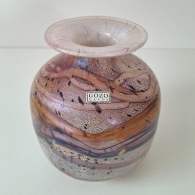 Wazon Szklany Gozo Glass Malta – Wzór Seashell – Vintage