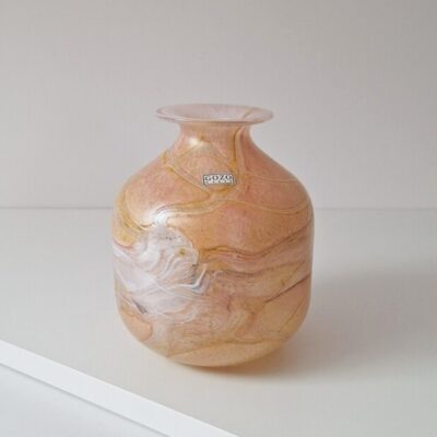 Wazon Szklany Gozo Glass Malta – Brzoskwiniowy Róż i Złoto