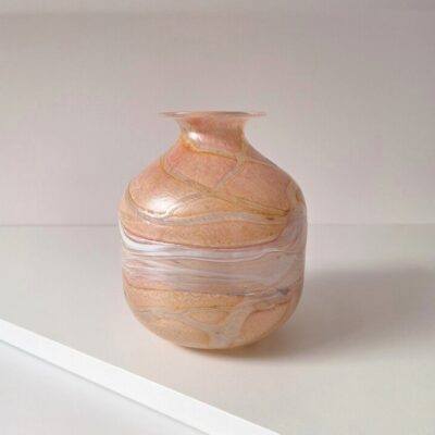 Wazon Szklany Gozo Glass Malta – Brzoskwiniowy Róż i Złoto