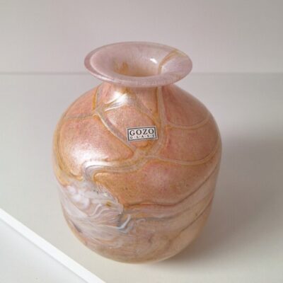 Wazon Szklany Gozo Glass Malta – Brzoskwiniowy Róż i Złoto