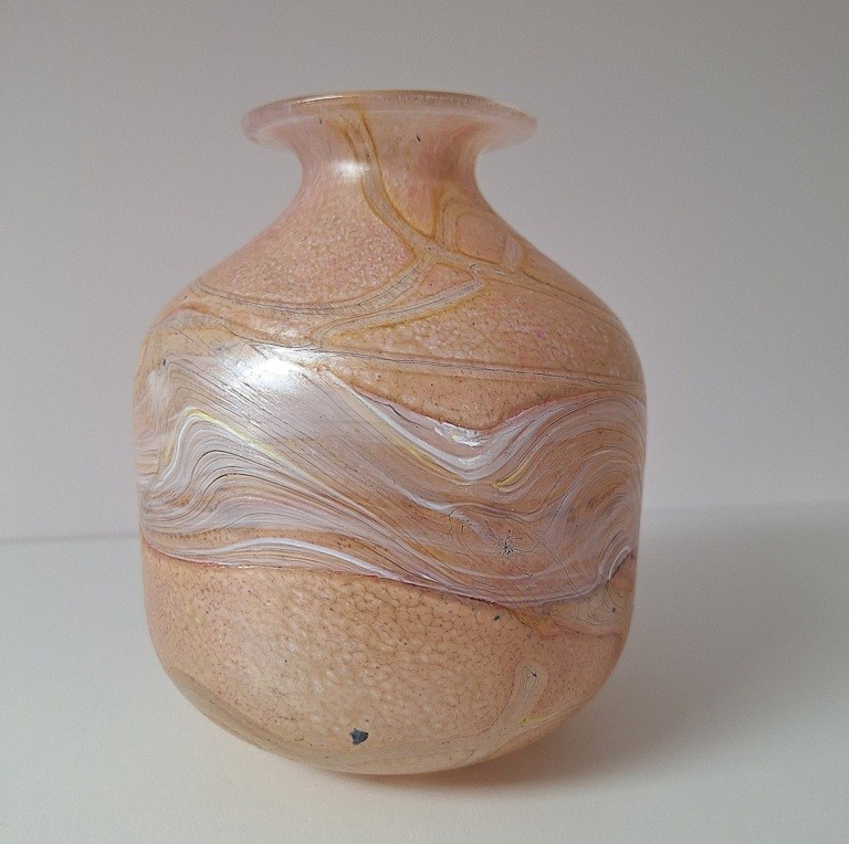 Wazon Szklany Gozo Glass Malta – Brzoskwiniowy Róż i Złoto