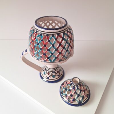 Ceramiczny Lampion Ażurowy - Styl Śródziemnomorski