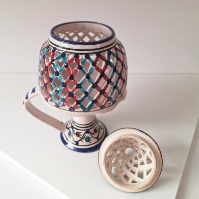 Ceramiczny Lampion Ażurowy - Styl Śródziemnomorski