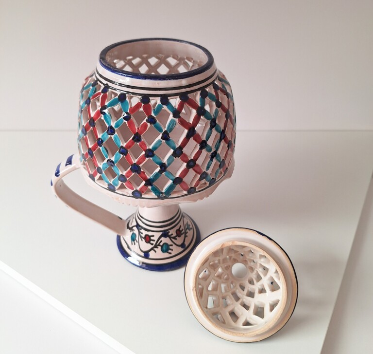 Ceramiczny Lampion Ażurowy - Styl Śródziemnomorski