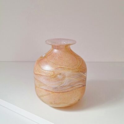 Wazon Szklany Gozo Glass Malta – Brzoskwiniowy Róż i Złoto