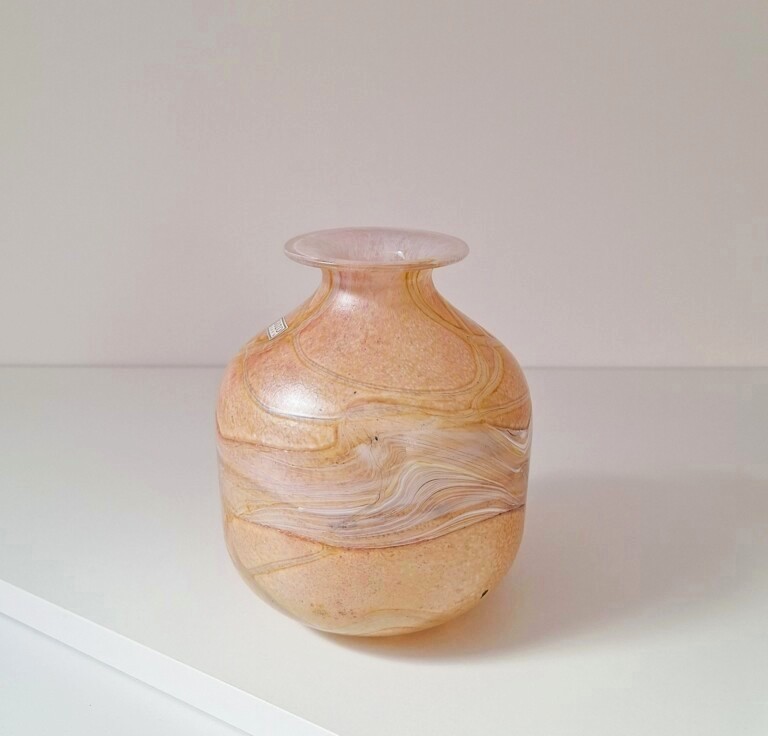 Wazon Szklany Gozo Glass Malta – Brzoskwiniowy Róż i Złoto