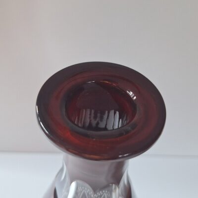 Luksusowa Karafka Kryształowa Bohemia – Rubinowy Burgund