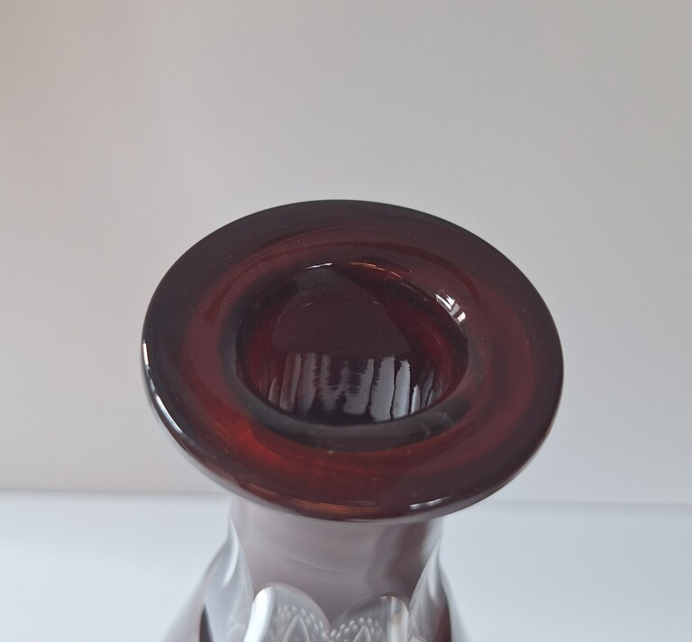 Luksusowa Karafka Kryształowa Bohemia – Rubinowy Burgund
