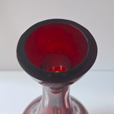 Luksusowa Karafka Kryształowa Rubinowa – Vintage Bohemia