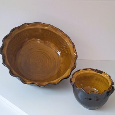 Ręcznie Robiona Ceramiczna Miska i Miseczka – Styl Rustykalny