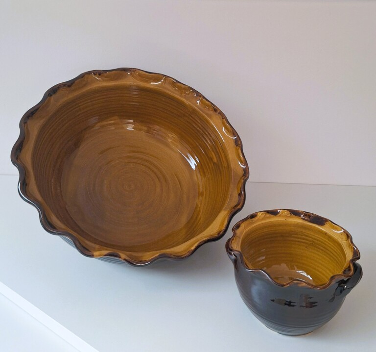 Ręcznie Robiona Ceramiczna Miska i Miseczka – Styl Rustykalny