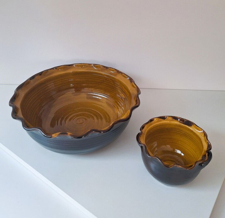 Ręcznie Robiona Ceramiczna Miska i Miseczka – Styl Rustykalny