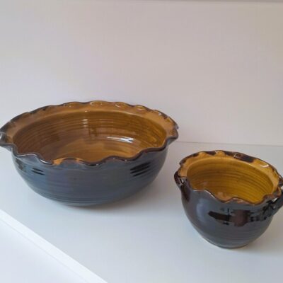 Ręcznie Robiona Ceramiczna Miska i Miseczka – Styl Rustykalny