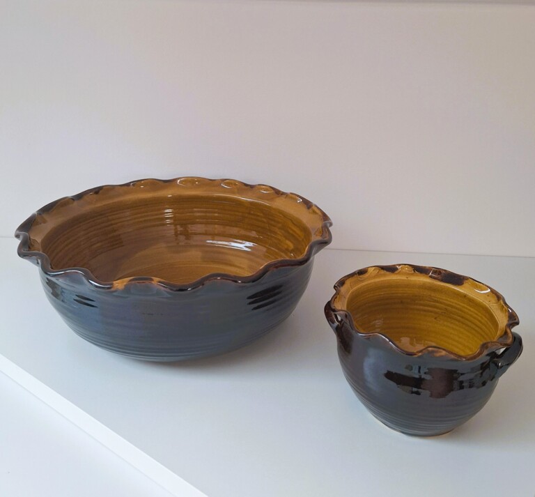 Ręcznie Robiona Ceramiczna Miska i Miseczka – Styl Rustykalny