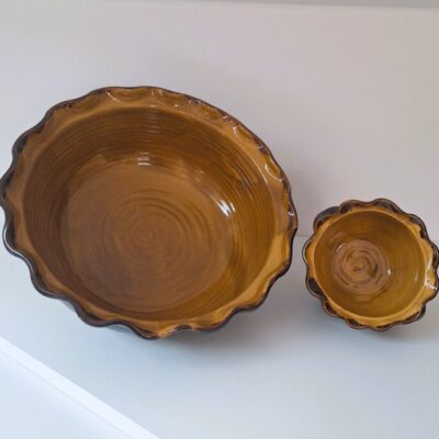 Ręcznie Robiona Ceramiczna Miska i Miseczka – Styl Rustykalny