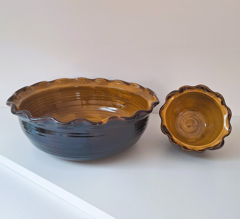 Ręcznie Robiona Ceramiczna Miska i Miseczka – Styl Rustykalny