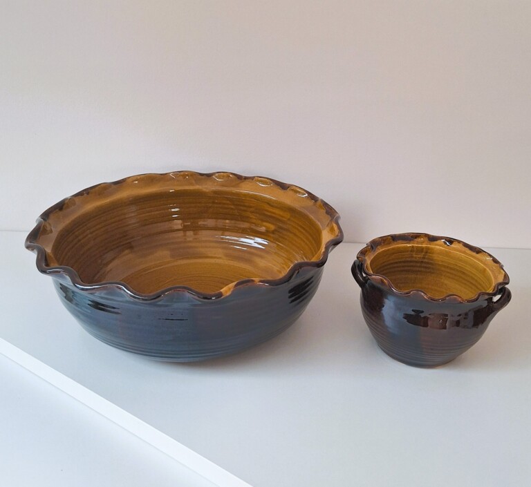 Ręcznie Robiona Ceramiczna Miska i Miseczka – Styl Rustykalny
