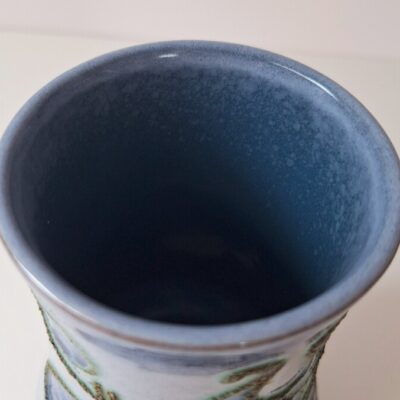 Wazon Ceramiczny Strehla Keramik - Niebieski Relief Vintage NRD