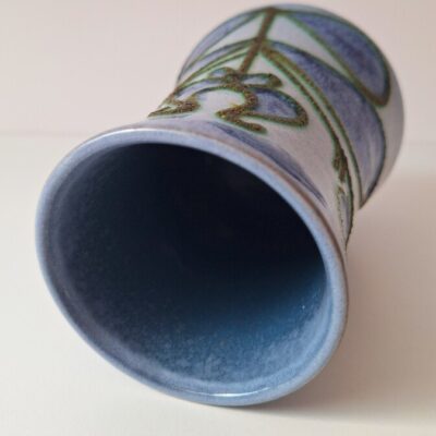 Wazon Ceramiczny Strehla Keramik - Niebieski Relief Vintage NRD