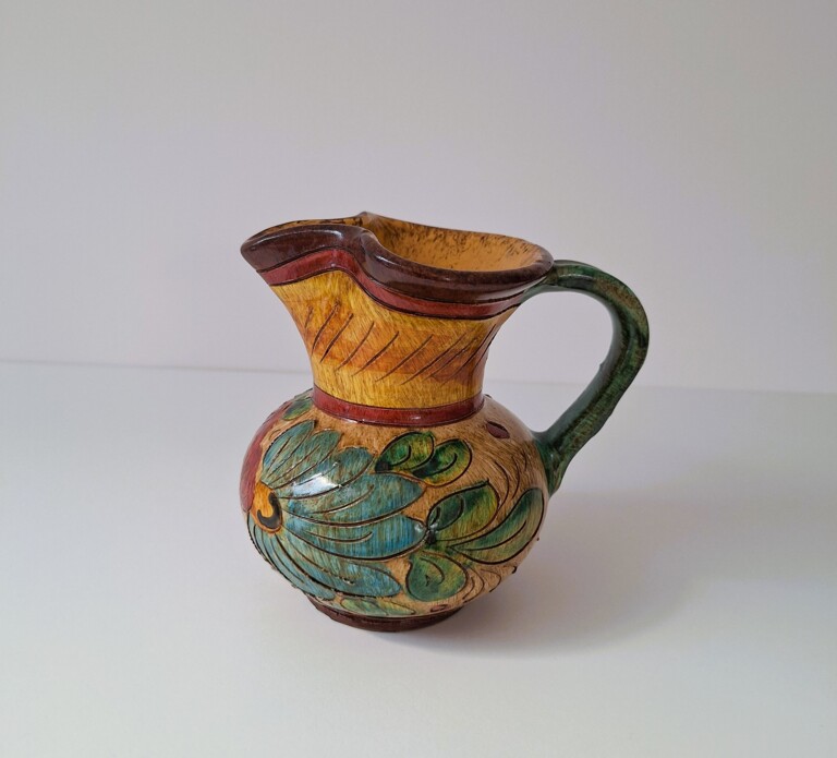 Włoski Dzbanek Ceramiczny Deruta Vintage – Sygnowana Majolika