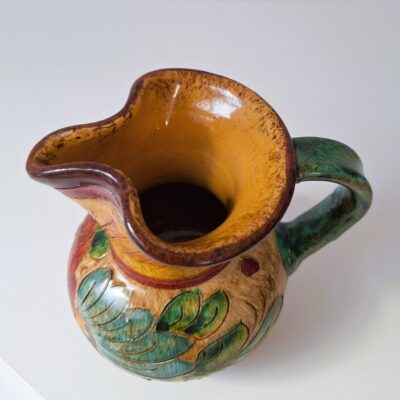 Włoski Dzbanek Ceramiczny Deruta Vintage – Sygnowana Majolika