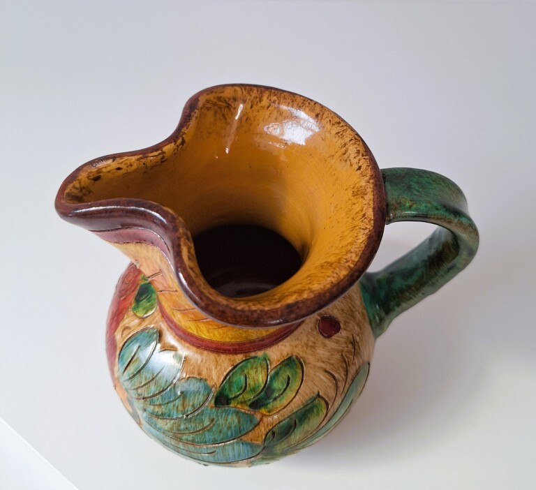 Włoski Dzbanek Ceramiczny Deruta Vintage – Sygnowana Majolika
