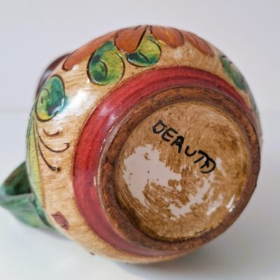 Włoski Dzbanek Ceramiczny Deruta Vintage – Sygnowana Majolika