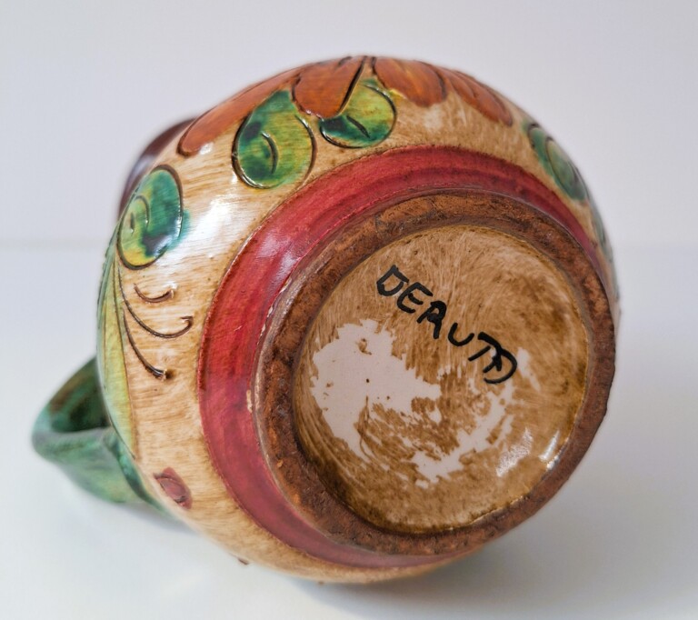 Włoski Dzbanek Ceramiczny Deruta Vintage – Sygnowana Majolika