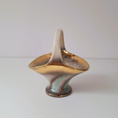 Koszyczek West Germany – Vintage lata 60. – Złocony Drip Glaze