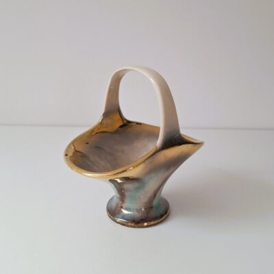 Koszyczek West Germany – Vintage lata 60. – Złocony Drip Glaze