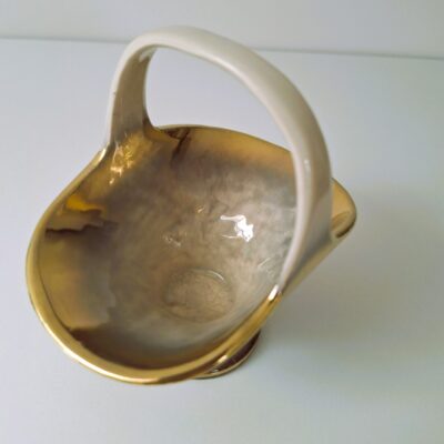 Koszyczek West Germany – Vintage lata 60. – Złocony Drip Glaze