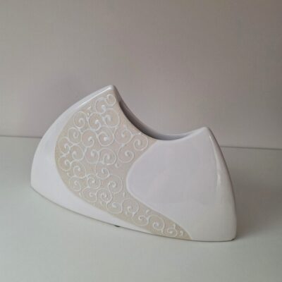Wazon Ceramiczny Asymetryczny - Kremowy z Reliefem Formano
