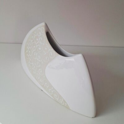 Wazon Ceramiczny Asymetryczny - Kremowy z Reliefem Formano
