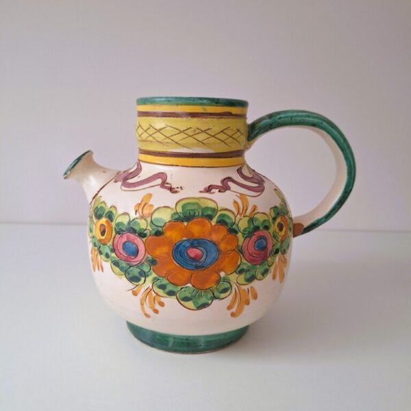 Włoski Dzbanek Ceramiczny Majolika Vintage – Sygnowany „Italy”