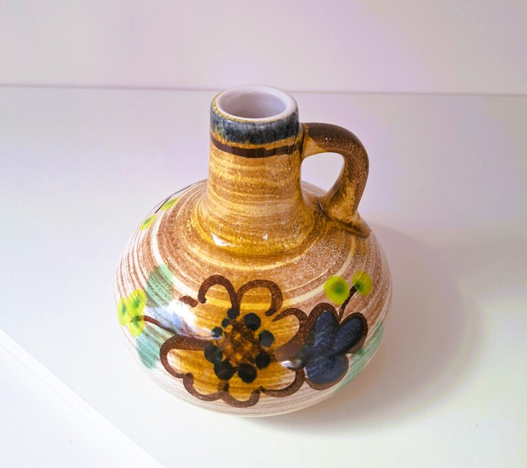 Wazonik Ceramiczny Retro Z Uchem - VEB Haldensleben